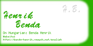 henrik benda business card